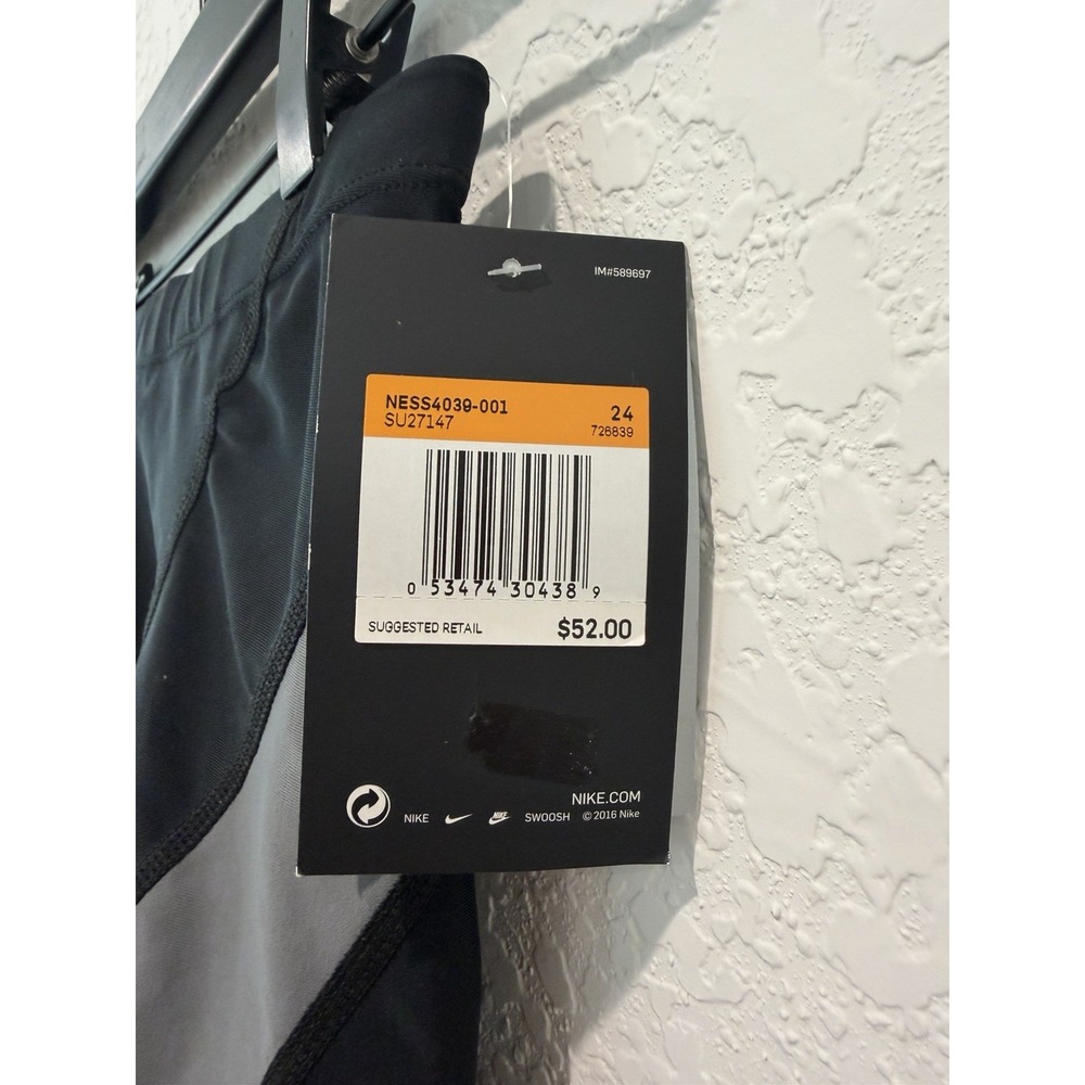 Nike NX Youth Size S  Jammer Swim Bottoms Drawstring Colorblock Black/Gray - Picture 3 of 9